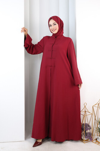 Önden Bağlamalı Tunik Üçlü Çilek Kumaş Takım 9001 Bordo - 1