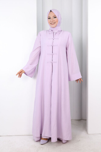Önden Bağlamalı Tunik Üçlü Çilek Kumaş Takım 9001 Lila - 2