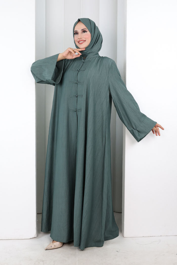 Önden Bağlamalı Tunik Üçlü Çilek Kumaş Takım 9001 Mint - 3