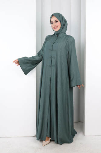 Önden Bağlamalı Tunik Üçlü Çilek Kumaş Takım 9001 Mint - 4