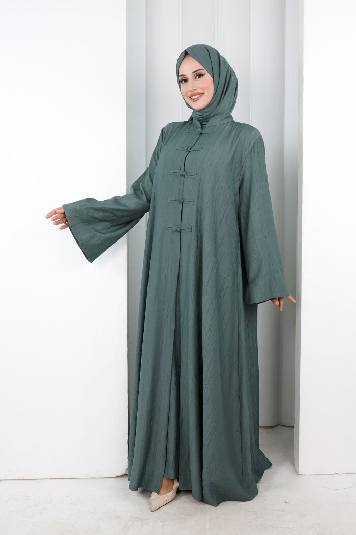 Önden Bağlamalı Tunik Üçlü Çilek Kumaş Takım 9001 Mint - 4