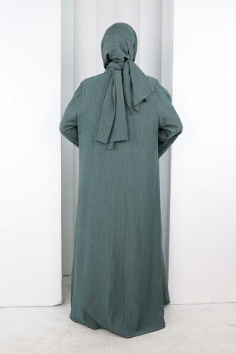 Önden Bağlamalı Tunik Üçlü Çilek Kumaş Takım 9001 Mint - 5