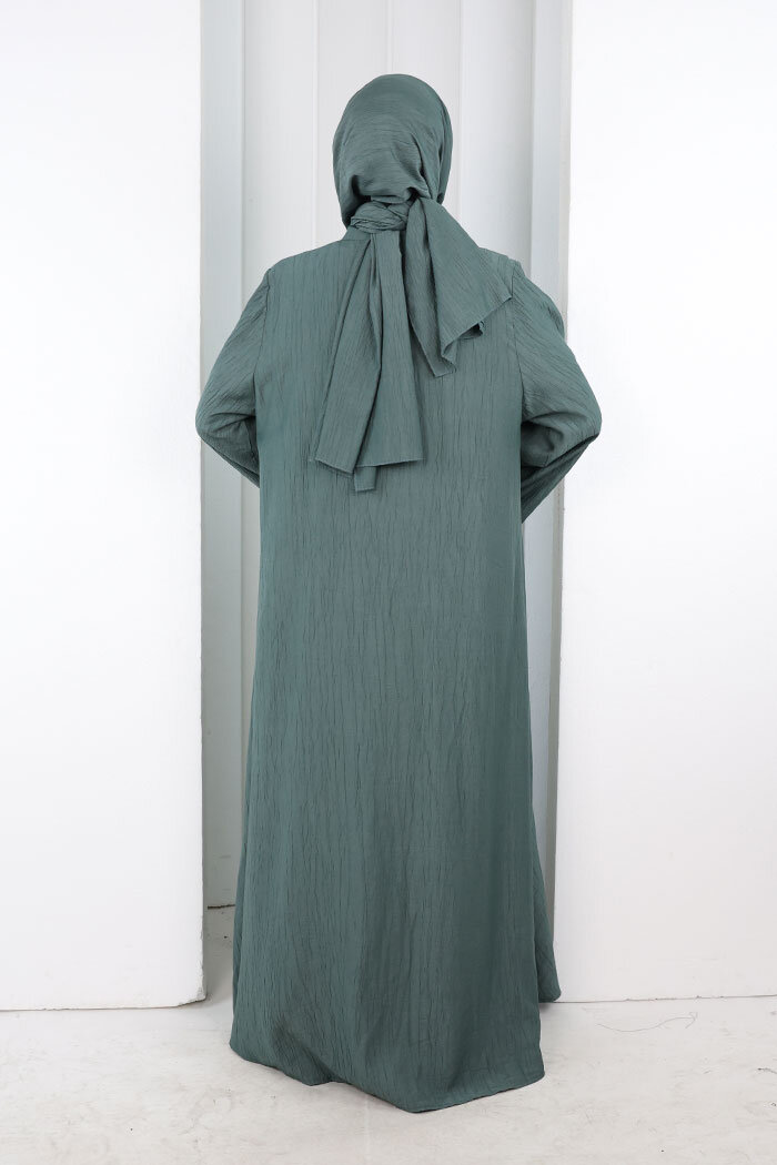 Önden Bağlamalı Tunik Üçlü Çilek Kumaş Takım 9001 Mint - 5