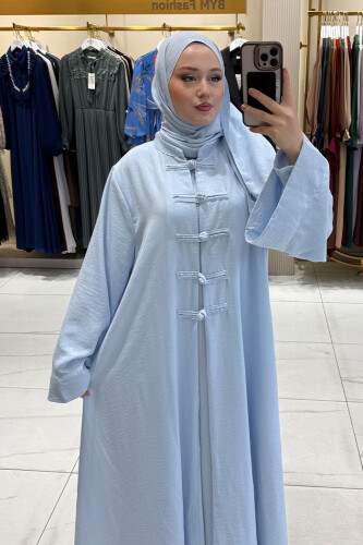 Önden Bağlamalı Tunik Üçlü Takım 7080 Bebe Mavisi - 3
