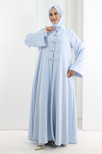 Önden Bağlamalı Tunik Üçlü Takım 7080 Bebe Mavisi - 2