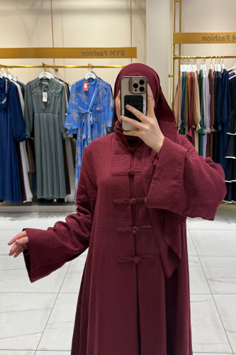 Önden Bağlamalı Tunik Üçlü Takım 7080 Bordo - 3