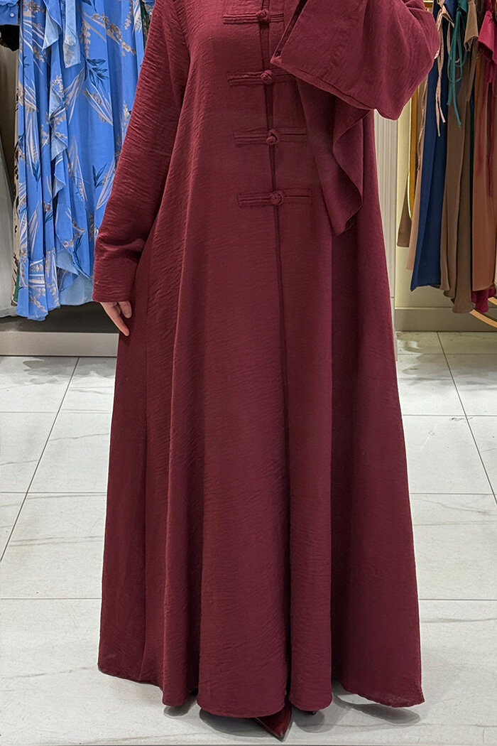 Önden Bağlamalı Tunik Üçlü Takım 7080 Bordo - 4