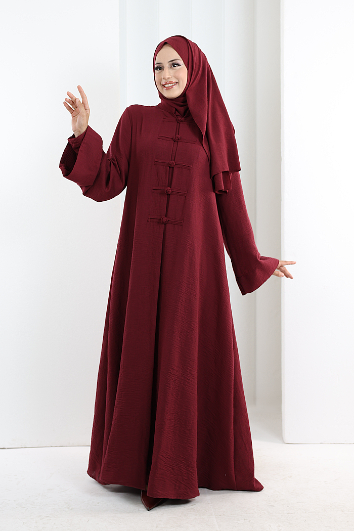 Önden Bağlamalı Tunik Üçlü Takım 7080 Bordo - 1