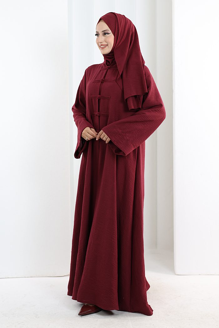 Önden Bağlamalı Tunik Üçlü Takım 7080 Bordo - 2