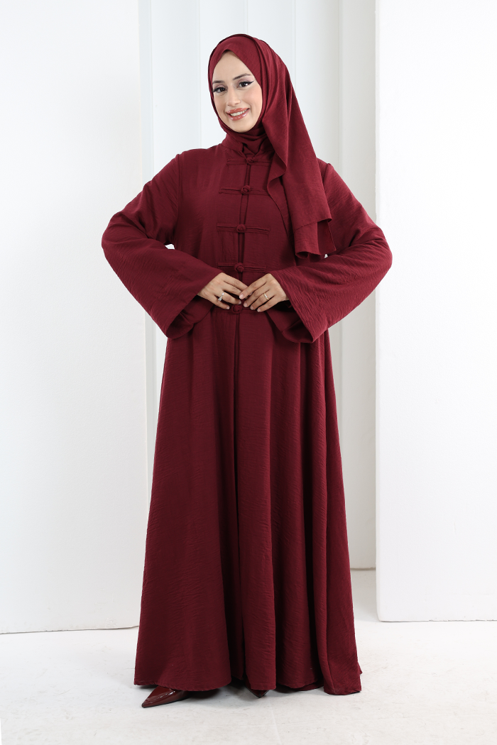 Önden Bağlamalı Tunik Üçlü Takım 7080 Bordo - 6