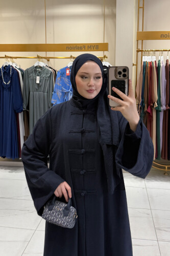 Önden Bağlamalı Tunik Üçlü Takım 7080 Lacivert - 3