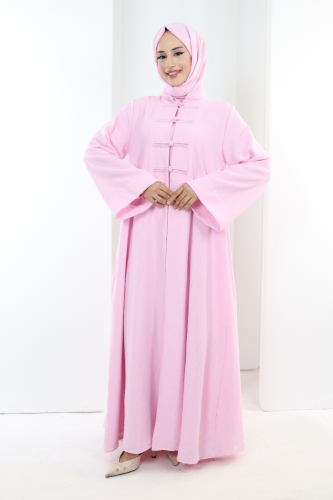Önden Bağlamalı Tunik Üçlü Takım 7080 Pembe 