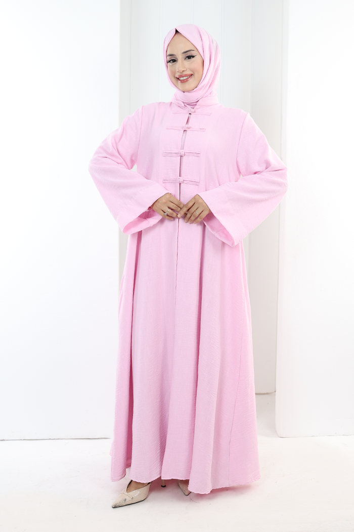 Önden Bağlamalı Tunik Üçlü Takım 7080 Pembe - 1