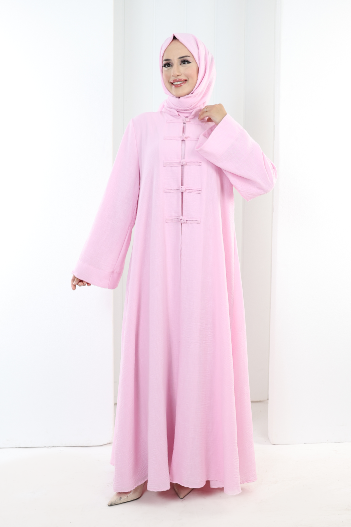 Önden Bağlamalı Tunik Üçlü Takım 7080 Pembe - 2