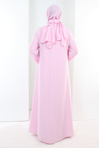 Önden Bağlamalı Tunik Üçlü Takım 7080 Pembe - 4