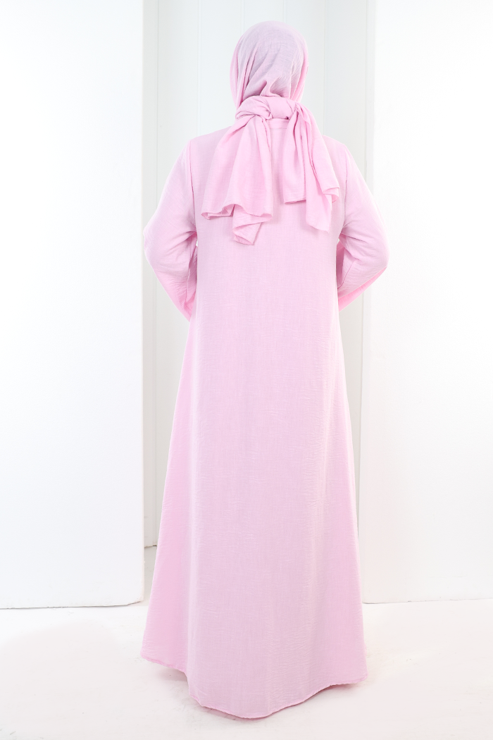 Önden Bağlamalı Tunik Üçlü Takım 7080 Pembe - 4