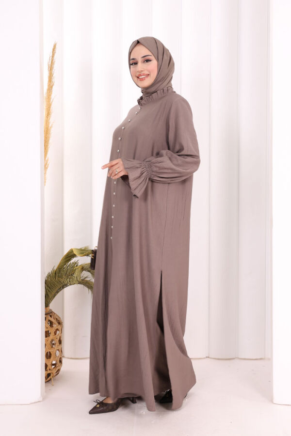 Hac  Umre Takım Önü Düğmeli Tunik,Pantolon  ŞAL  HEDİYE  8014 Duman - 2