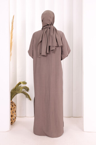 Hac  Umre Takım Önü Düğmeli Tunik,Pantolon  ŞAL  HEDİYE  8014 Duman - 5