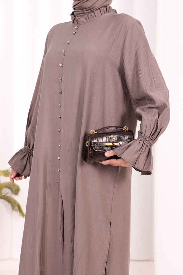 Hac  Umre Takım Önü Düğmeli Tunik,Pantolon  ŞAL  HEDİYE  8014 Duman - 7