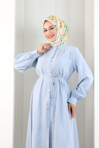 Önü Piliseli Düğmeli Takım 8701 Bebe Mavisi - 4