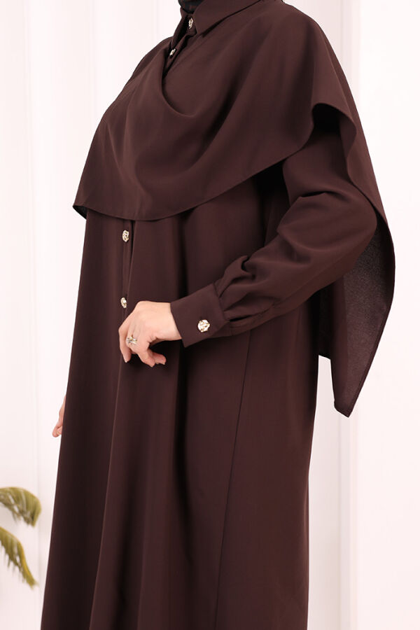 Önü Şal Detaylı Tunik Pantolon Takım 8018 Kahverengi - 6