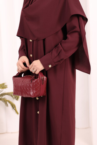 Önü Şal Detaylı Tunik Pantolon Takım 8018 Mürdüm - 6