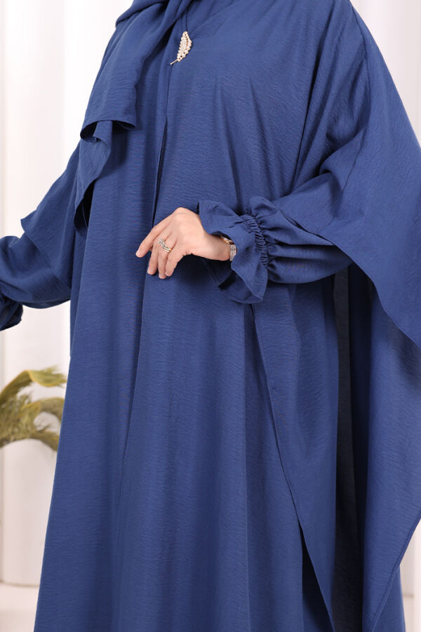 Hac Umre Pançolu Elbise Takım ŞAL HEDİYE 8002 Lacivert - 6