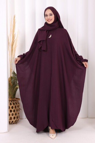 Pançolu Elbise Takım 8002 Mürdüm - Bym Fashion