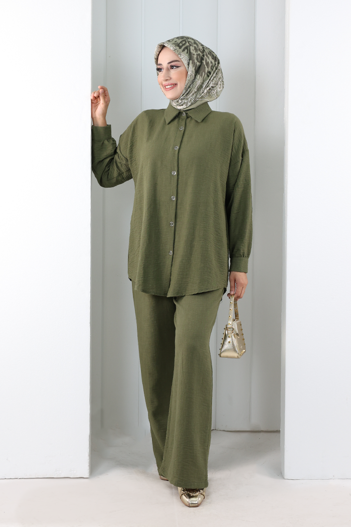 Pantolon Gömlek Takım 8708 Haki - 1