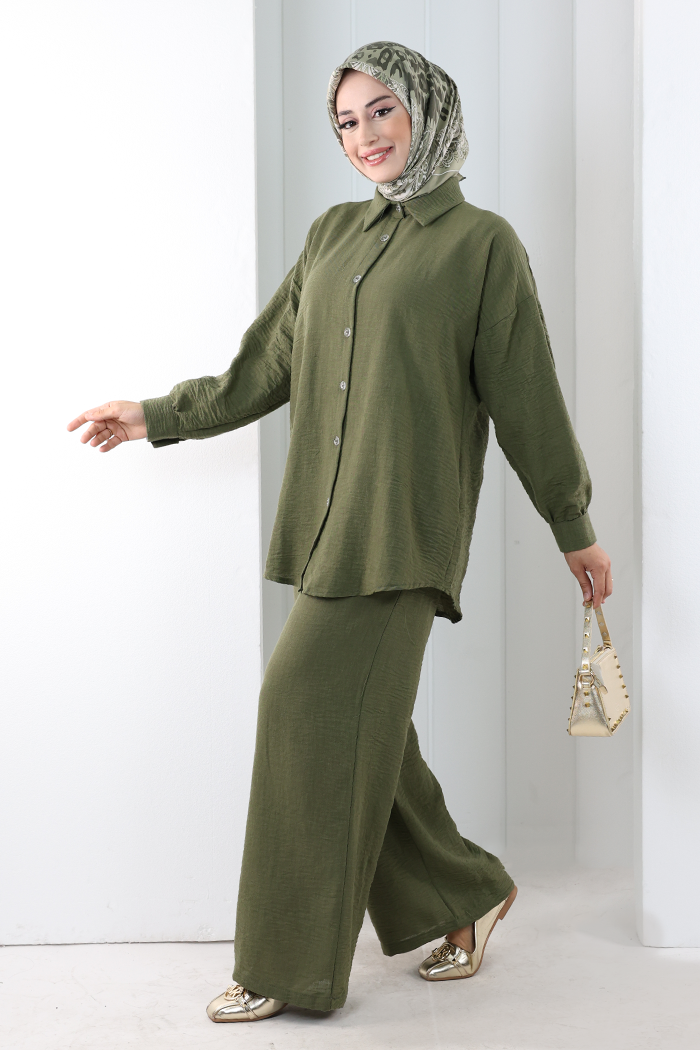Pantolon Gömlek Takım 8708 Haki - 3