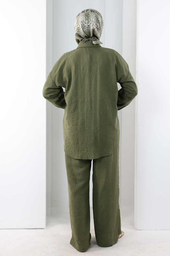 Pantolon Gömlek Takım 8708 Haki - 4