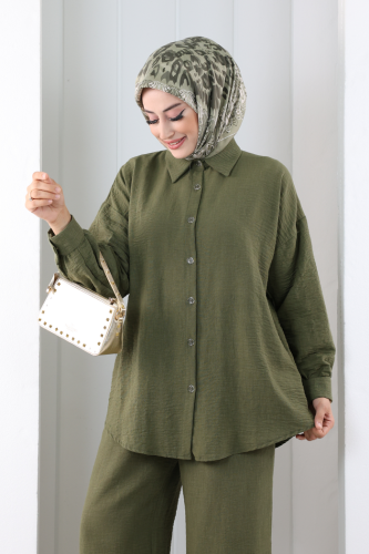 Pantolon Gömlek Takım 8708 Haki - 5
