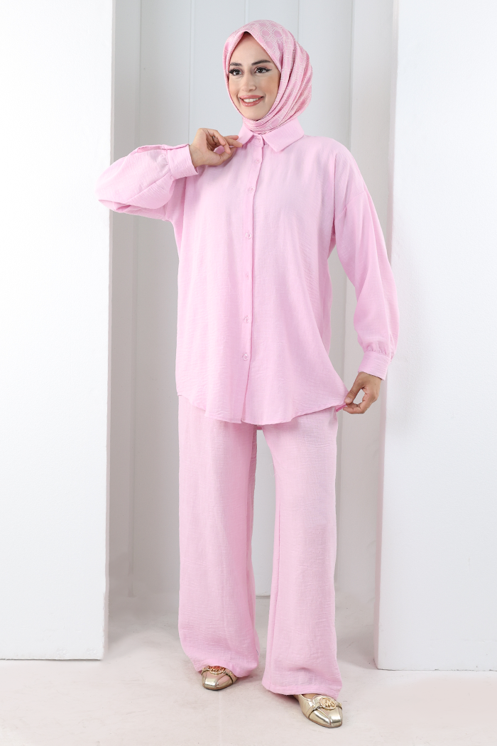 Pantolon Gömlek Takım 8708 Pembe - 1