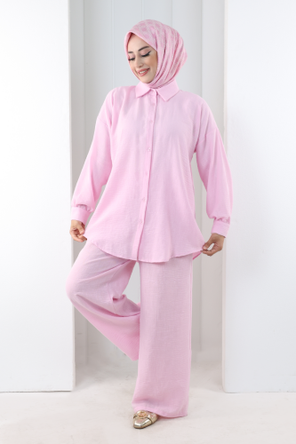 Pantolon Gömlek Takım 8708 Pembe - 2