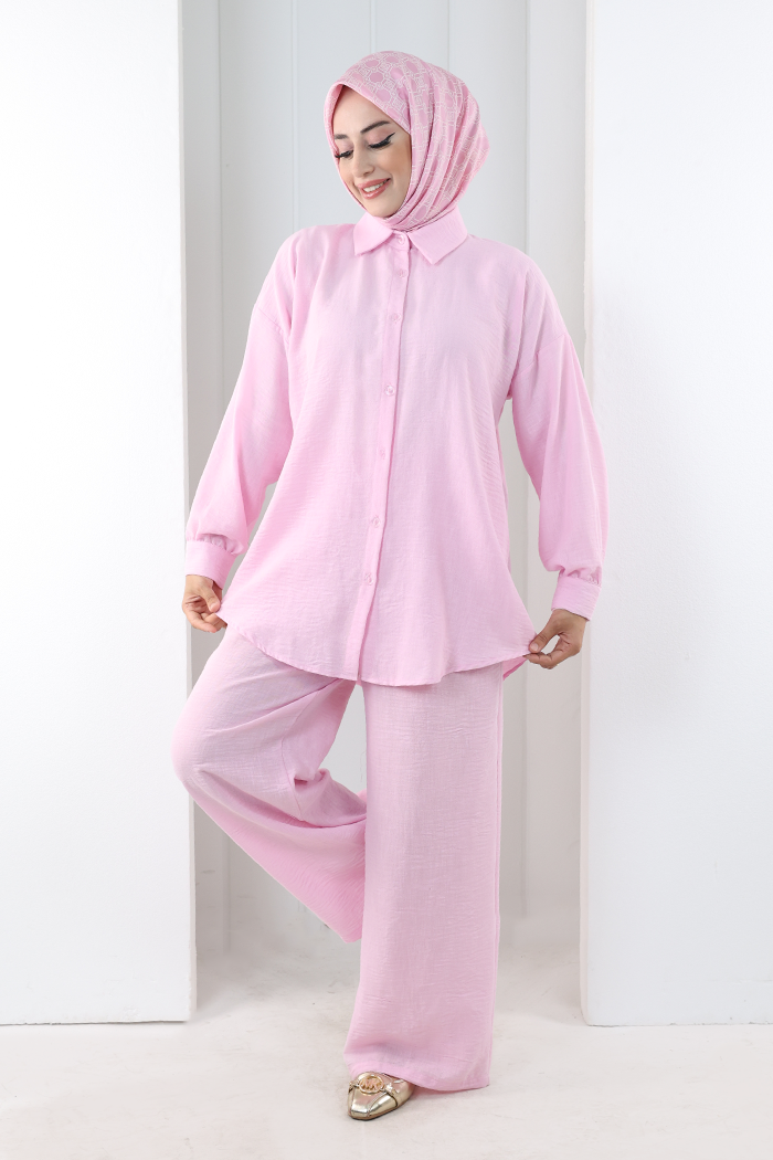 Pantolon Gömlek Takım 8708 Pembe - 2