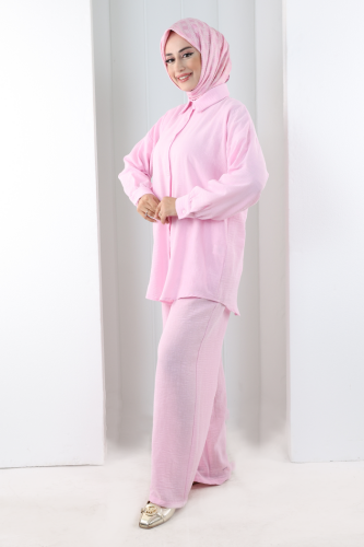 Pantolon Gömlek Takım 8708 Pembe - 3
