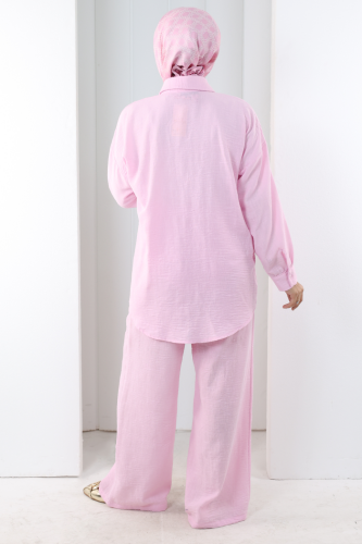 Pantolon Gömlek Takım 8708 Pembe - 4