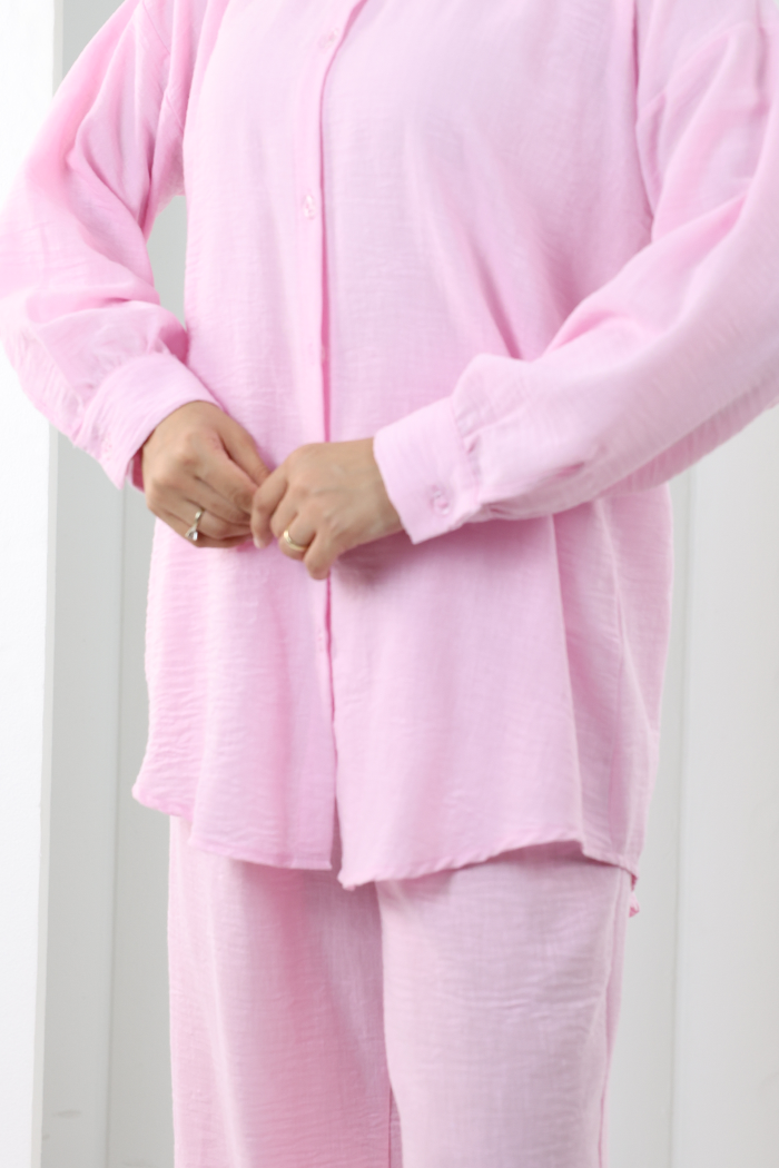 Pantolon Gömlek Takım 8708 Pembe - 6