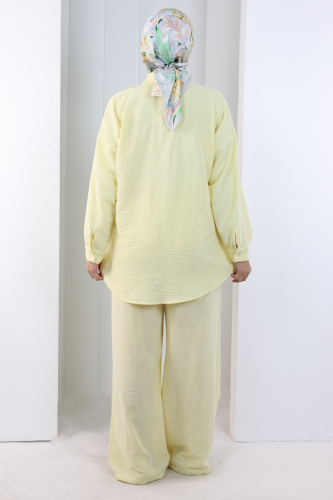 Pantolon Gömlek Takım 8708 Sarı - 3