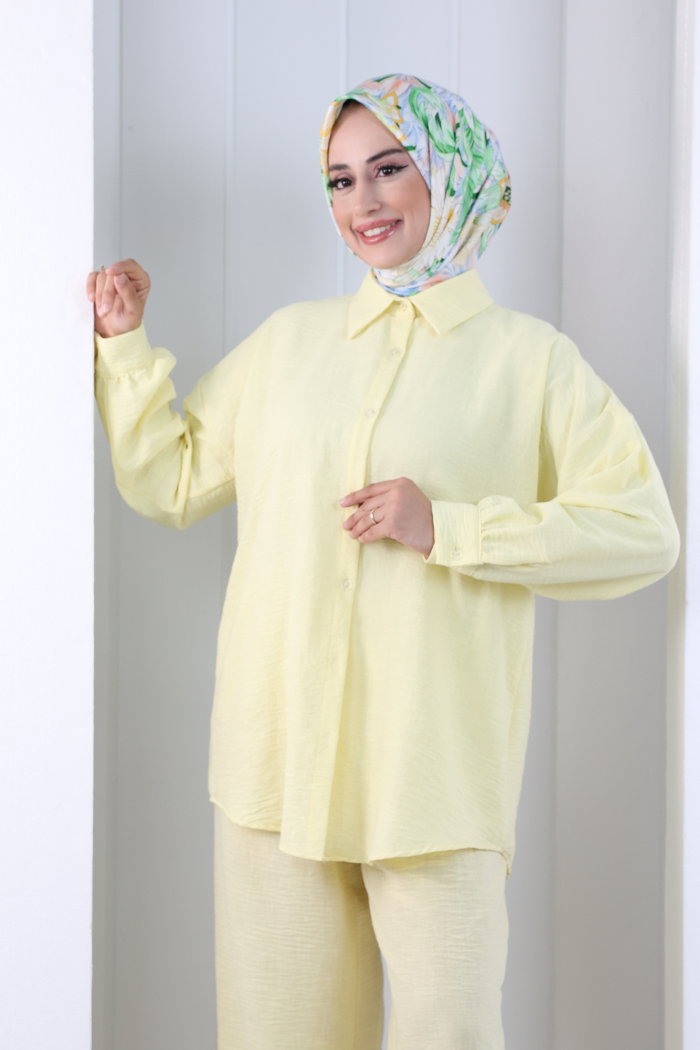 Pantolon Gömlek Takım 8708 Sarı - 4