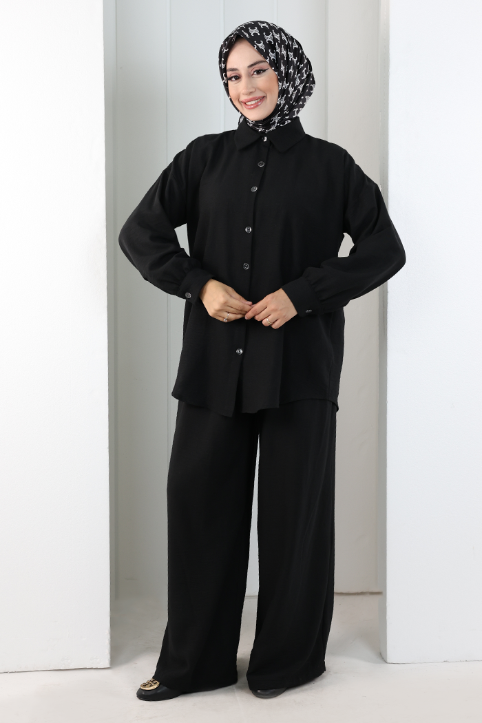 Pantolon Gömlek Takım 8708 Siyah - 1