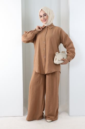 Pantolon Gömlek Takım 8708 Taba