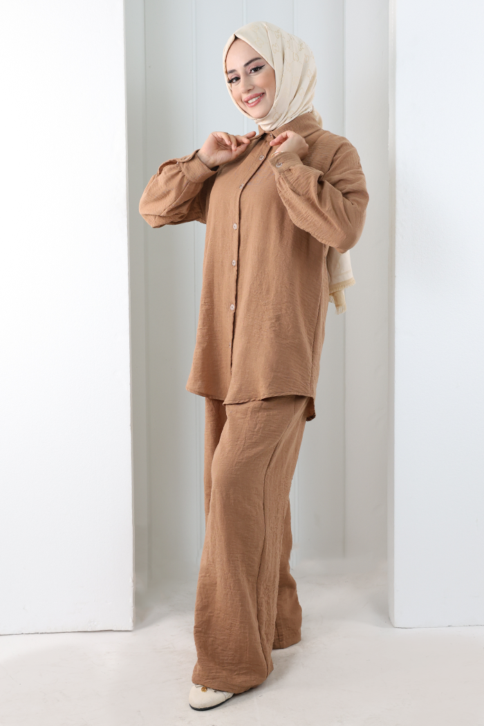 Pantolon Gömlek Takım 8708 Taba - 3