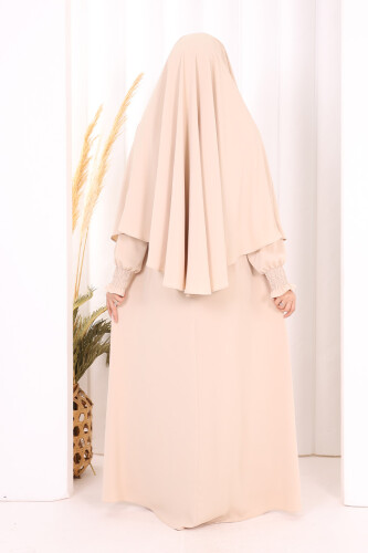 Peçeli Cilbab Model Elbise 6063 Taş - 4