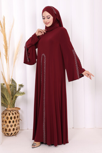 Pelerin, Elbise Takım  ŞAL HEDİYE  3932 Bordo - 2
