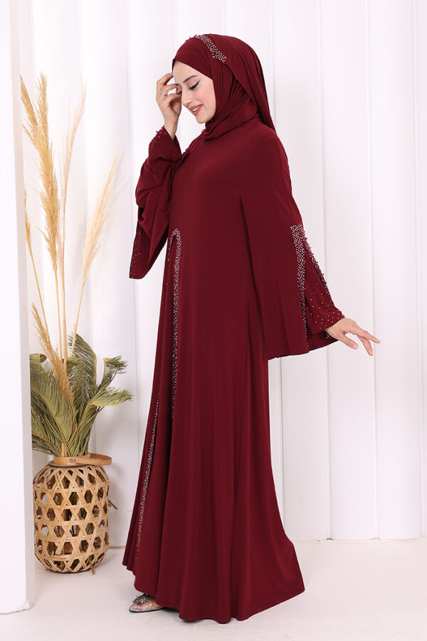Pelerin, Elbise Takım  ŞAL HEDİYE  3932 Bordo - 3