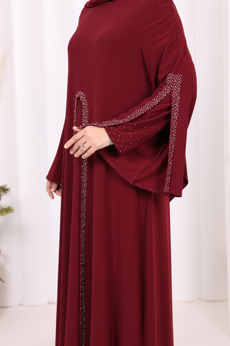 Pelerin, Elbise Takım  ŞAL HEDİYE  3932 Bordo - 6