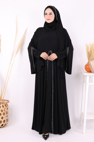 Pelerin, Elbise ve Şal Üçlü Takım 3932 Siyah - Bym Fashion