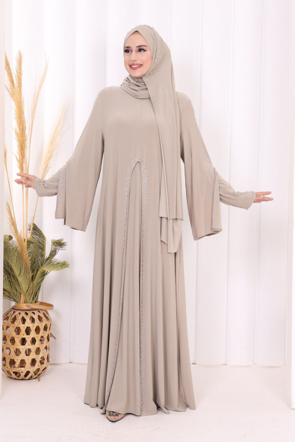 Pelerin, Elbise Takım  ŞAL HEDİYE  3932 Vizon - 2