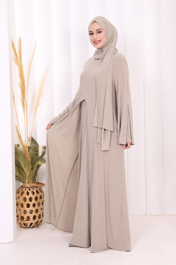 Pelerin, Elbise Takım  ŞAL HEDİYE  3932 Vizon - 3